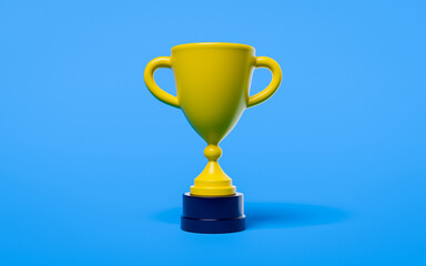  A trophy cup on blue background