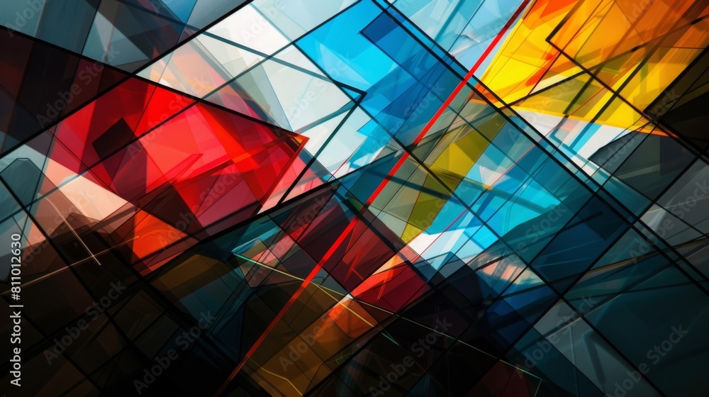 Fototapete an abstract painting featuring numerous vibrant colors blending and swirling together in an expressi