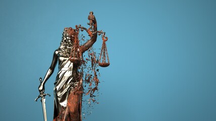 Lady Justic Statue, Law Reform - 3D Illustration