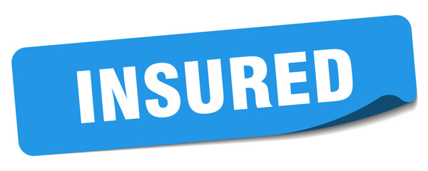 insured sticker. insured label
