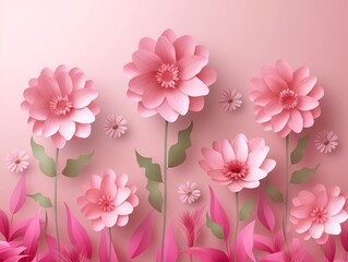 Elegant Pink Paper Flower Artwork Design