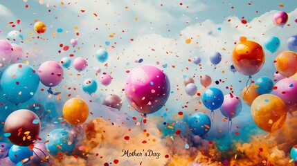 Explosive Colorful Balloon Celebration for Mother's Day