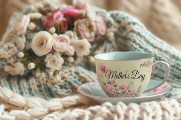 Mother's Day Tea Cup and Floral Arrangement