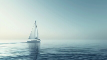Sailing ship in sea water.