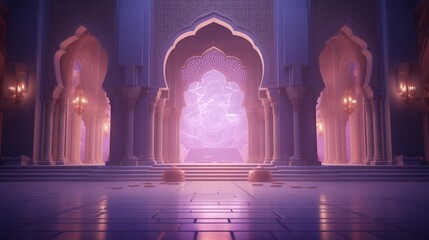 A magical Islamic Purple Architecture Background