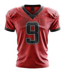 red american football uniform mockup template with front view, generated ai