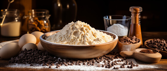 Warm Baking Scene with Cookie Ingredients