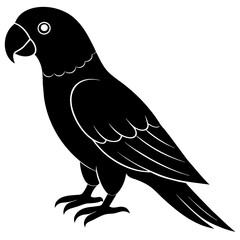 Obraz premium Simple parrot silhouette vector illustration.