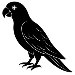Simple parrot silhouette vector illustration.

