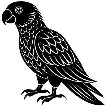 Simple parrot silhouette vector illustration.

