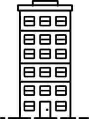 Building black line style vector illustration