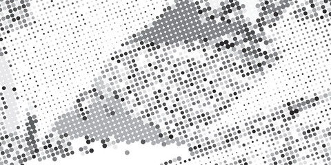 Abstract halftone wave dotted background. Futuristic twisted grunge pattern, dot, circles. Vector modern