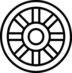 Obraz premium Wheel black line style vector illustration