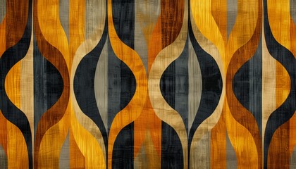 Abstract mountain peak in gold, amber, saffron yellow, and chocolate brown, minimalist composition with calming negative space and rule of thirds.