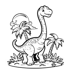 Titanosaurus cartoon coloring page - coloring book for kids
