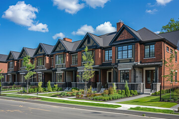 Obraz premium Residential Area, Townhouses, Generative AI
