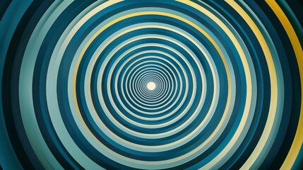 Concentric circles in blue and yellow creating a hypnotic spiral effect.