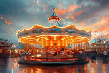 Enchanting Carousel at Lakeside Festival Twilight