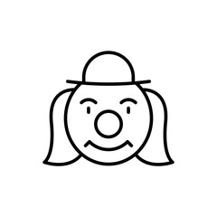 Clown face outline icons,  minimalist vector illustration ,simple transparent graphic element .Isolated on white background