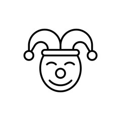 Obraz premium Clown face outline icons, minimalist vector illustration ,simple transparent graphic element .Isolated on white background