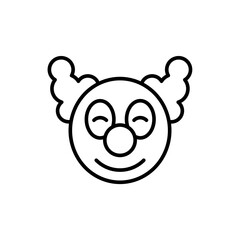 Clown face outline icons,  minimalist vector illustration ,simple transparent graphic element .Isolated on white background