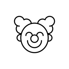 Clown face outline icons,  minimalist vector illustration ,simple transparent graphic element .Isolated on white background
