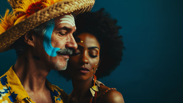 Casal vestido para festejar festa regional