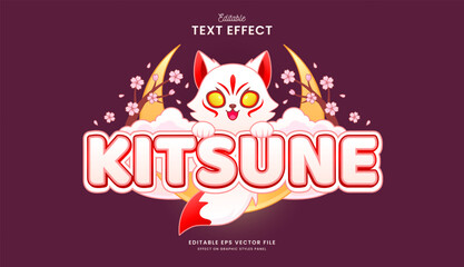 decorative kitsune editable text effect vector design