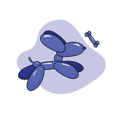 Balloon Dog Vector Illustration Playing Dog