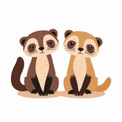 Obraz premium Two cute little animals, possibly a cat and a dog