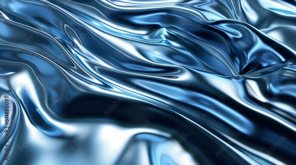 Canvas Prints Blue metallic curve waves 3D background