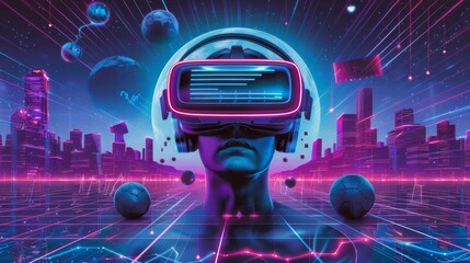Poster for print and web featuring a futuristic HUD with retro games elements.