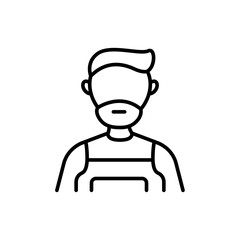 Blacksmith outline icons, minimalist vector illustration ,simple transparent graphic element .Isolated on white background