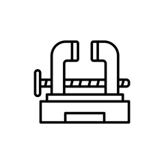 Blacksmith vise outline icons, minimalist vector illustration ,simple transparent graphic element .Isolated on white background