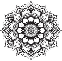 Mandala black and white vector