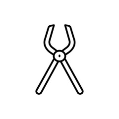 Blacksmith pliers outline icons, minimalist vector illustration ,simple transparent graphic element .Isolated on white background
