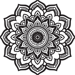 Mandala black and white vector