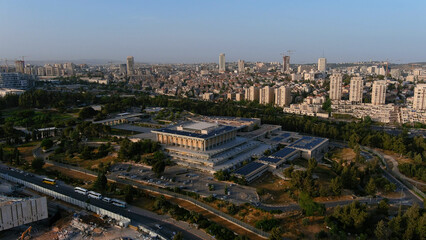 Israel parliament (Knesset), aerial view
Drone view from the capital of Israel parliament, Jerusalem, 2022, Israel
