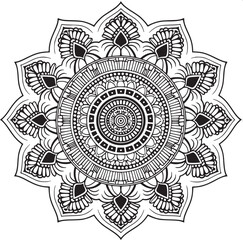 Mandala black and white vector