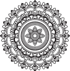 Mandala black and white vector