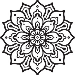 Mandala black and white vector