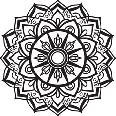 Mandala black and white vector