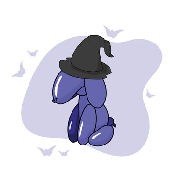 Balloon Dog Vector Illustration Witch Dog
