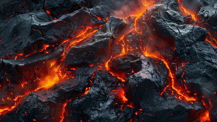 Molten Lava Flow Texture in Vivid Detail, Perfect for Natural Disaster Concepts and High-Intensity Backgrounds 8k Wallpaper High-resolution