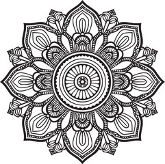 Mandala black and white vector