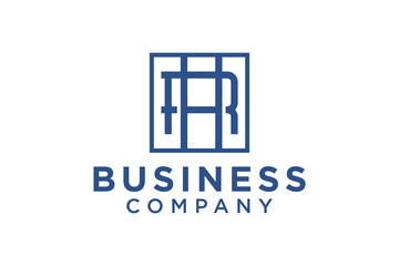 logo design vector classic retro majestic masculine outline initial linked H and R illustration.