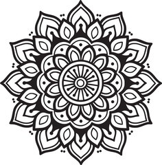Mandala black and white vector