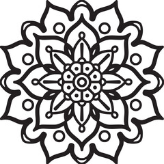 Mandala black and white vector