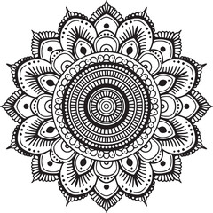 Mandala black and white vector