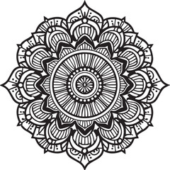 Mandala black and white vector